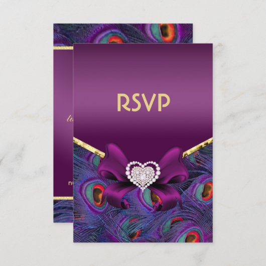Plum Purple Peacock RSVP (Devant / Derrière)