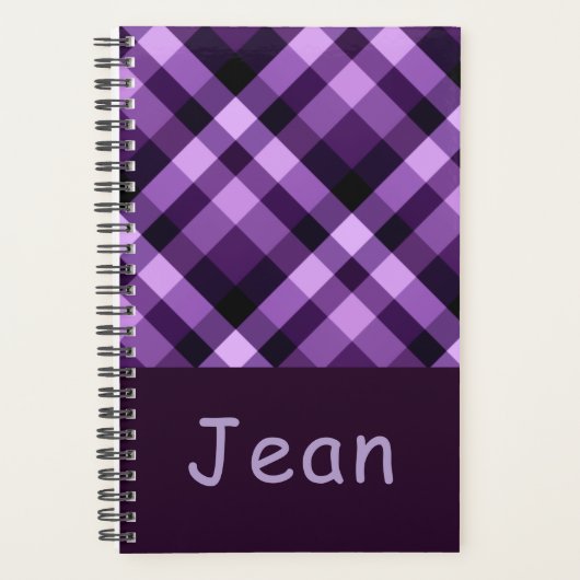 Plum Purple Plaid Monogramme Petit Jour (Devant)