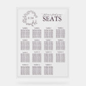 Plum Purple Poitrine Feutrée Monogramme Mariage Si (Recto)