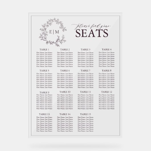 Plum Purple Poitrine Feutrée Monogramme Mariage Si (Recto)