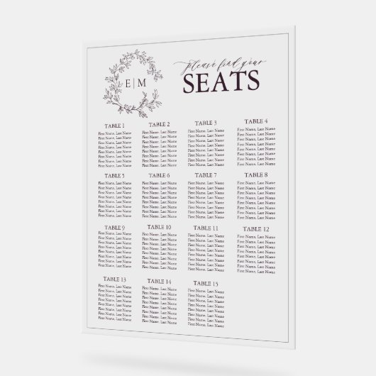 Plum Purple Poitrine Feutrée Monogramme Mariage Si (Angle)