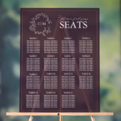 Plum Purple Poitrine Feutrée Monogramme Mariage Si (Neutre)