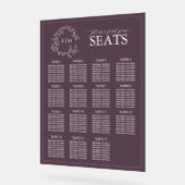 Plum Purple Poitrine Feutrée Monogramme Mariage Si (Angle)