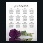 Plum Purple Rose 12 Tableau Mariage Siège<br><div class="desc">Ce tableau de 12 places mariage est beau, sophistiqué, romantique et élégant. Il dispose d'un rose unique couleur prune violet ou aubergine réfléchissant dans l'eau avec des vagues et des ondulations. Le titre dit "s'il vous plaît trouvez votre table" dans la calligraphie de script fantaisie. Il y a de la...</div>