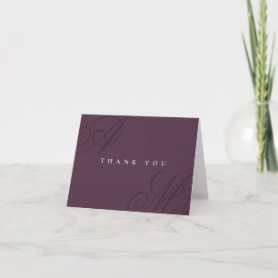 Plum Purple Simple Minimal Merci Mariage