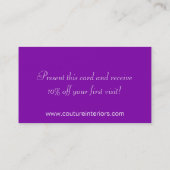 Plum Purple Zebra Imprimer Personnaliser le Carte (Dos)