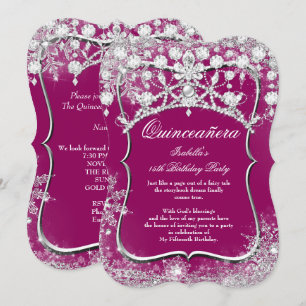 Plum Quinceanera 15th Winter Wonderland Kaart
