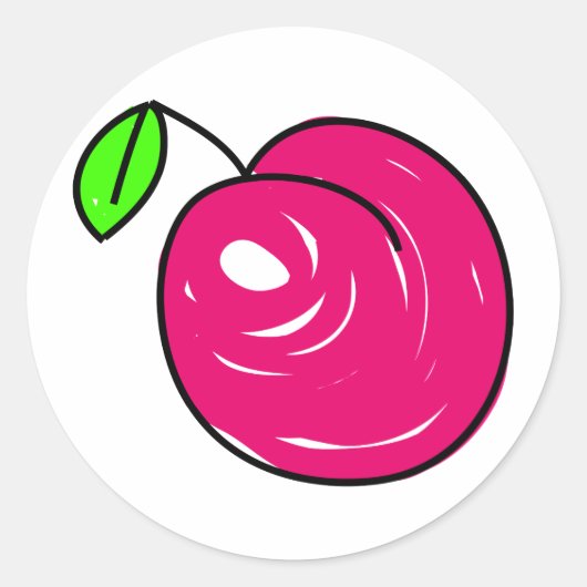 Plum Ronde Sticker (Voorkant)