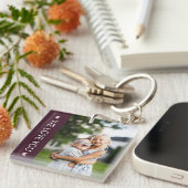 Plum & Roze We houden van je foto Sleutelhanger (Voorkant Rechts)