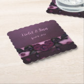 Plum-Rozen Kartonnen Onderzetters (Gebogen)