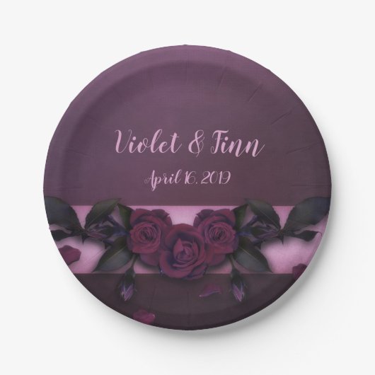 Plum-Rozen Papieren Bordje (Voorkant)