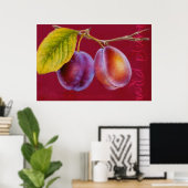 Plum sauvage - Poster de Prunus domestica (rouge r (Bureau à domicile)