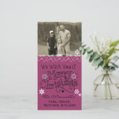 Plum Souhaitez-Vous Joyeux Carte photo de Noël (Debout devant)