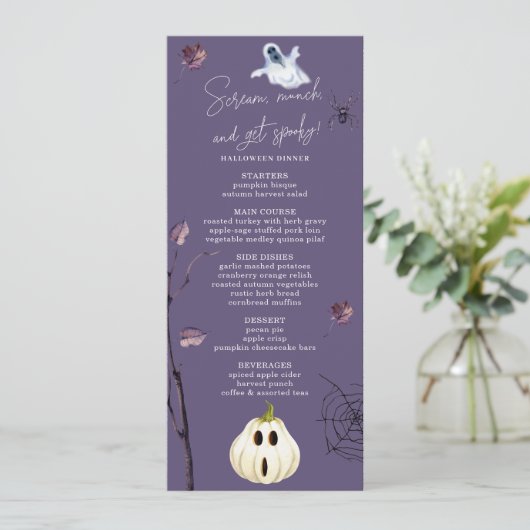 PLUM SPOOKY POMPOEN SPIN HERFST SPOOK HALLOWEEN MENU (Staand voorkant)