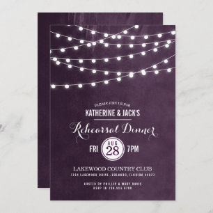 Plum String Lights Dîner de répétition Invitation