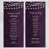 Plum String Lights Wedding Program Programma