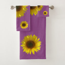 Plum - Sunflower Bad Handdoek