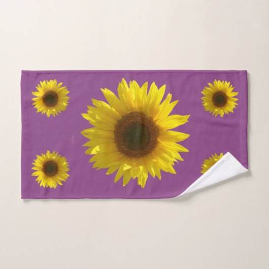 Plum - Sunflower Bad Handdoek (Handdoek)