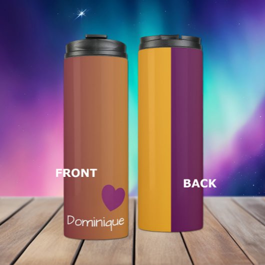 Plum Sunset - Gradiënt met een hart Thermosbeker