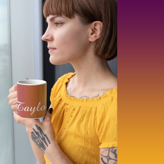 Plum Sunset - Nom personnalisable Café Mug