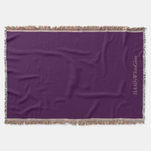 Plum/Tan - Throw Blanket - HAMbyWhiteGlove Deken (Voorkant)
