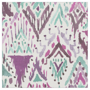 Plum Triumphant Boho Chic Tribal Ikat Stof