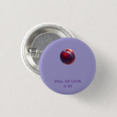 Plum Valentines Ronde Button 3,2 Cm (Voorkant /achterkant)