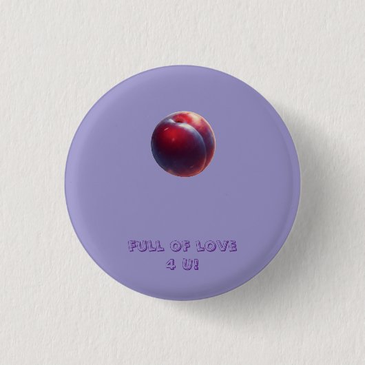 Plum Valentines Ronde Button 3,2 Cm (Voorkant)