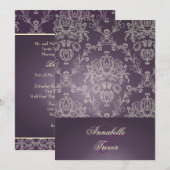 PLUM VAN PixDezines/IVORY CREAM LACE INVITATIE Kaart (Voorkant / Achterkant)