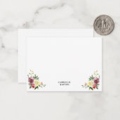 Plum Vanilla Floral Cartes à Note Personnalisées (Devant/Arrière en situation)