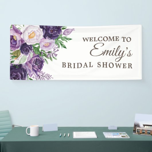 Plum vert pourpre Bannière Fête des mariées blanch (Salon professionnel)