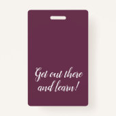 Plum Vertical Stripe Homeschool Student ID Badge (Achterkant)