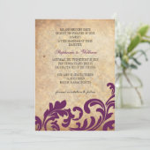 Plum Vintage Floral Faire-part de mariage (Debout devant)
