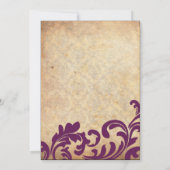 Plum Vintage Floral Faire-part de mariage (Dos)