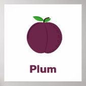 Plum violet avec affiche de mots (Devant)