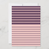 Plum violet blanc rayé Invitation de fête d'annive (Dos)