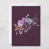 Plum Violet Chic Peony Engagement Party Kaart (Achterkant)