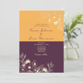 Plum violet Faire-part de mariage (Debout devant)