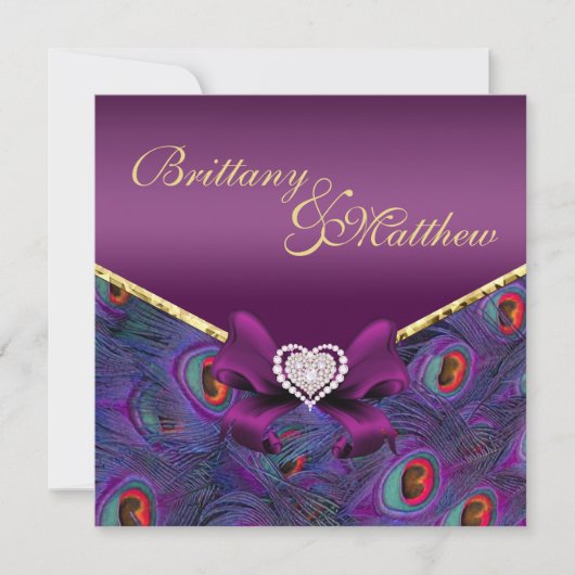 Plum violet Faire-part de mariage (Devant)