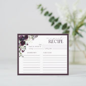 Plum violet Fête des mariées florale Carte de rece (Debout devant)
