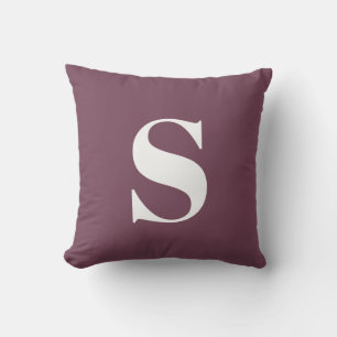 Plum violet initial Monogramme Coussin extérieur