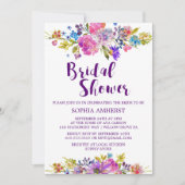 Plum violet Jardin nuptiale Douche Invitation Cart (Devant)