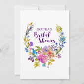 Plum violet Jardin nuptiale Douche Invitation Cart (Dos)