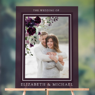 Plum violet mauve Floral Aquarelle Mariage photo