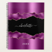 Plum violet noir agate marbre nom script 2023 (Devant)