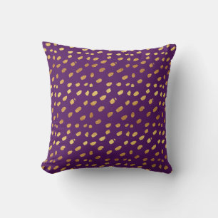 Plum violet violet et or décorateur Coussin