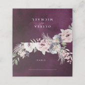 Plum waterverf & dusty roze floral boho bruiloft (Buitenkant ongevouwen)