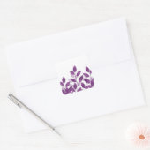 Plum Waterverf Leaves Vierkante Sticker (Envelop)