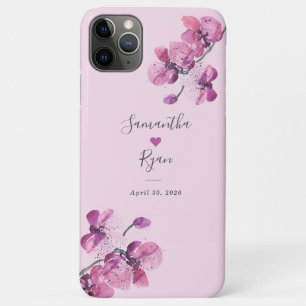 Plum Waterverf Orchid Wedding Keepomwille iPhone 11 Pro Max Hoesje