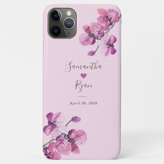 Plum Waterverf Orchid Wedding Keepomwille Case-Mate iPhone Case (Achterkant)